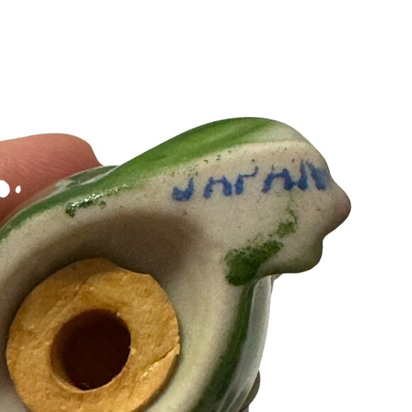 Vintage Lucky Frogs Salt Pepper Shakers Stoppers Green Kitschy 1950s Japan RARE - Picture 9 of 11